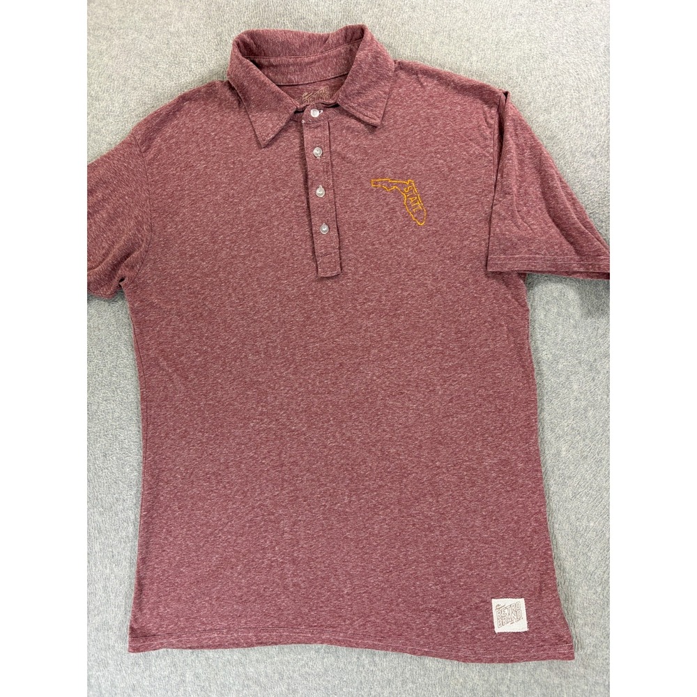 Florida State Seminoles Screened Retro Short Sleeve Campus Polo Shirt (Men's XL)